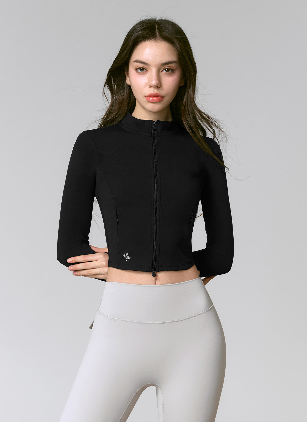 Slim Fit Cropped Zip-up Jacket
