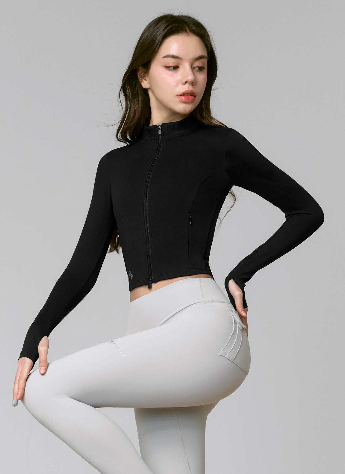 Slim Fit Cropped Zip-up Jacket