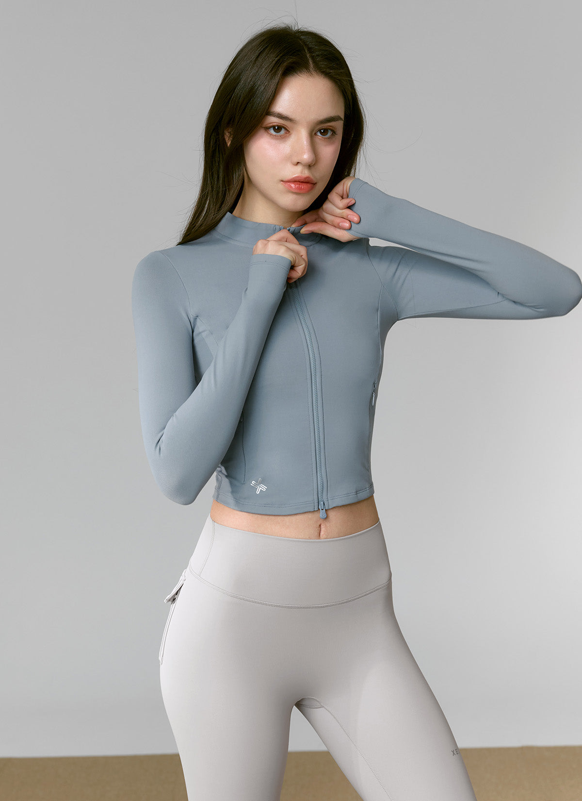 Slim Fit Cropped Zip-up Jacket