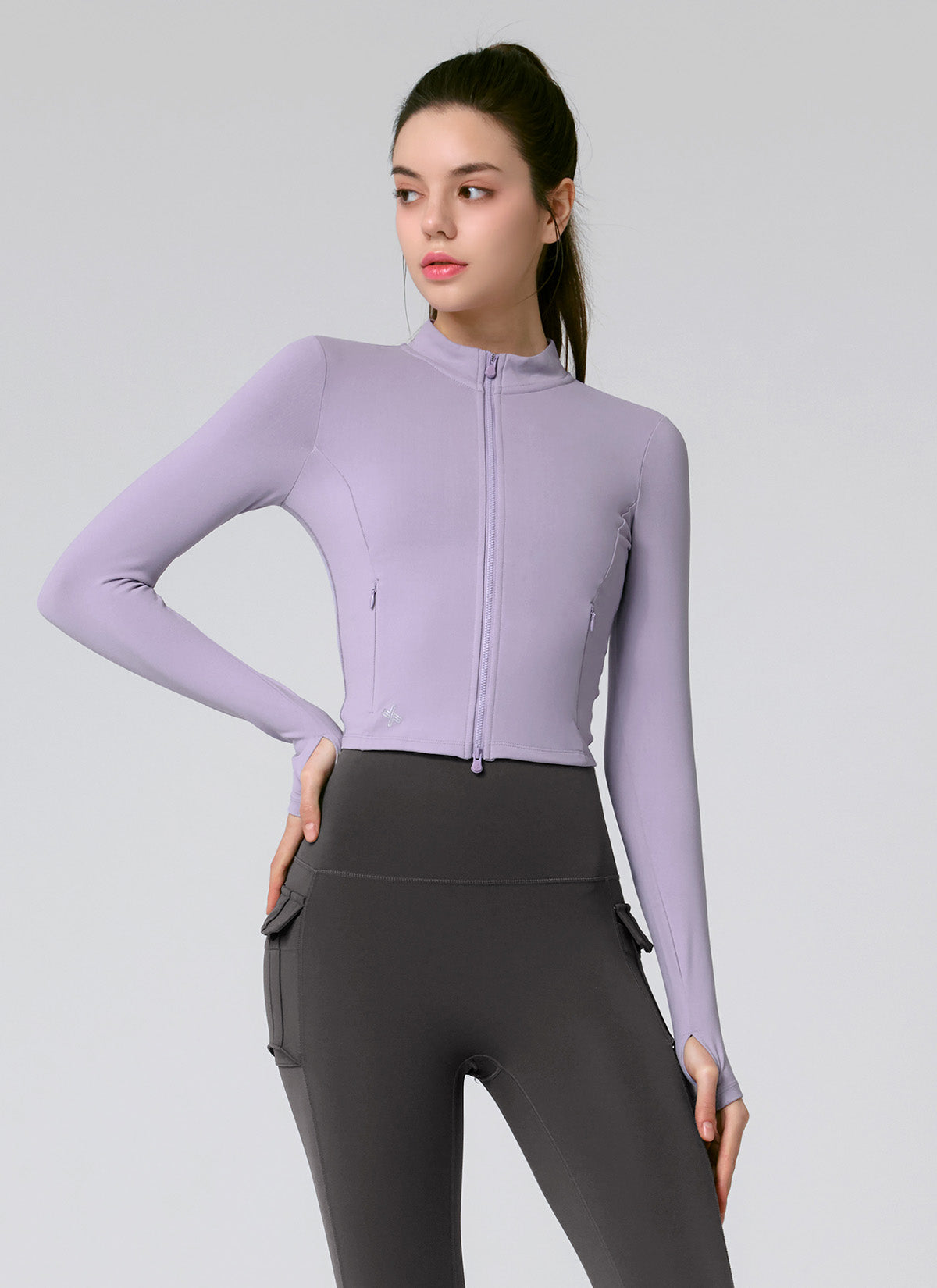 Slim Fit Cropped Zip-up Jacket