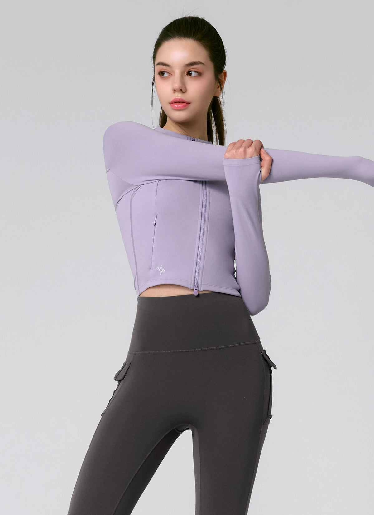 Slim Fit Cropped Zip-up Jacket