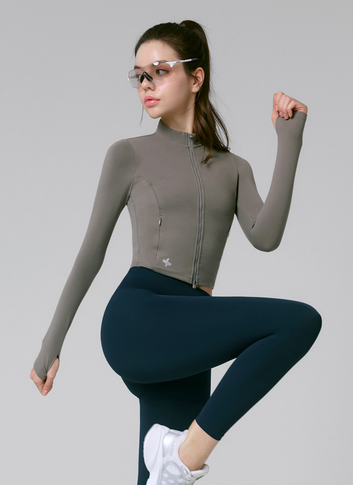 Slim Fit Cropped Zip-up Jacket