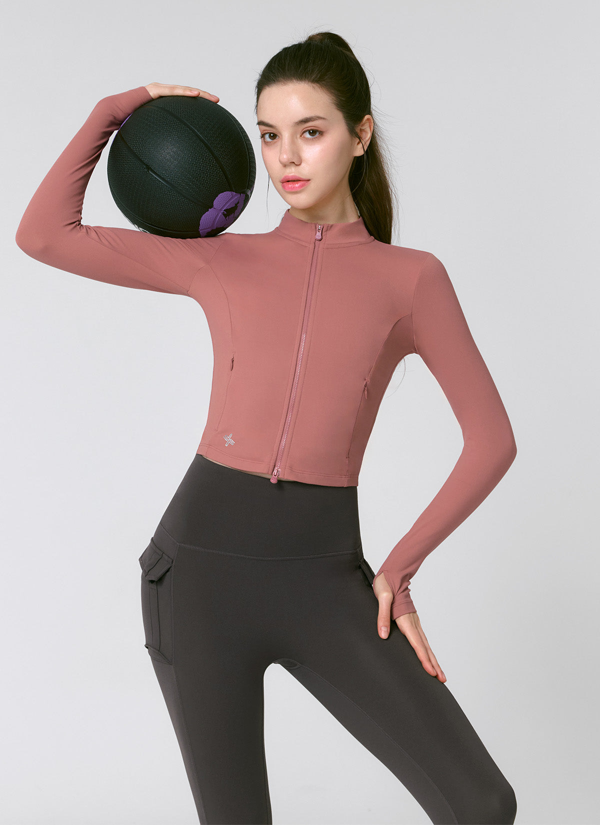 Slim Fit Cropped Zip-up Jacket