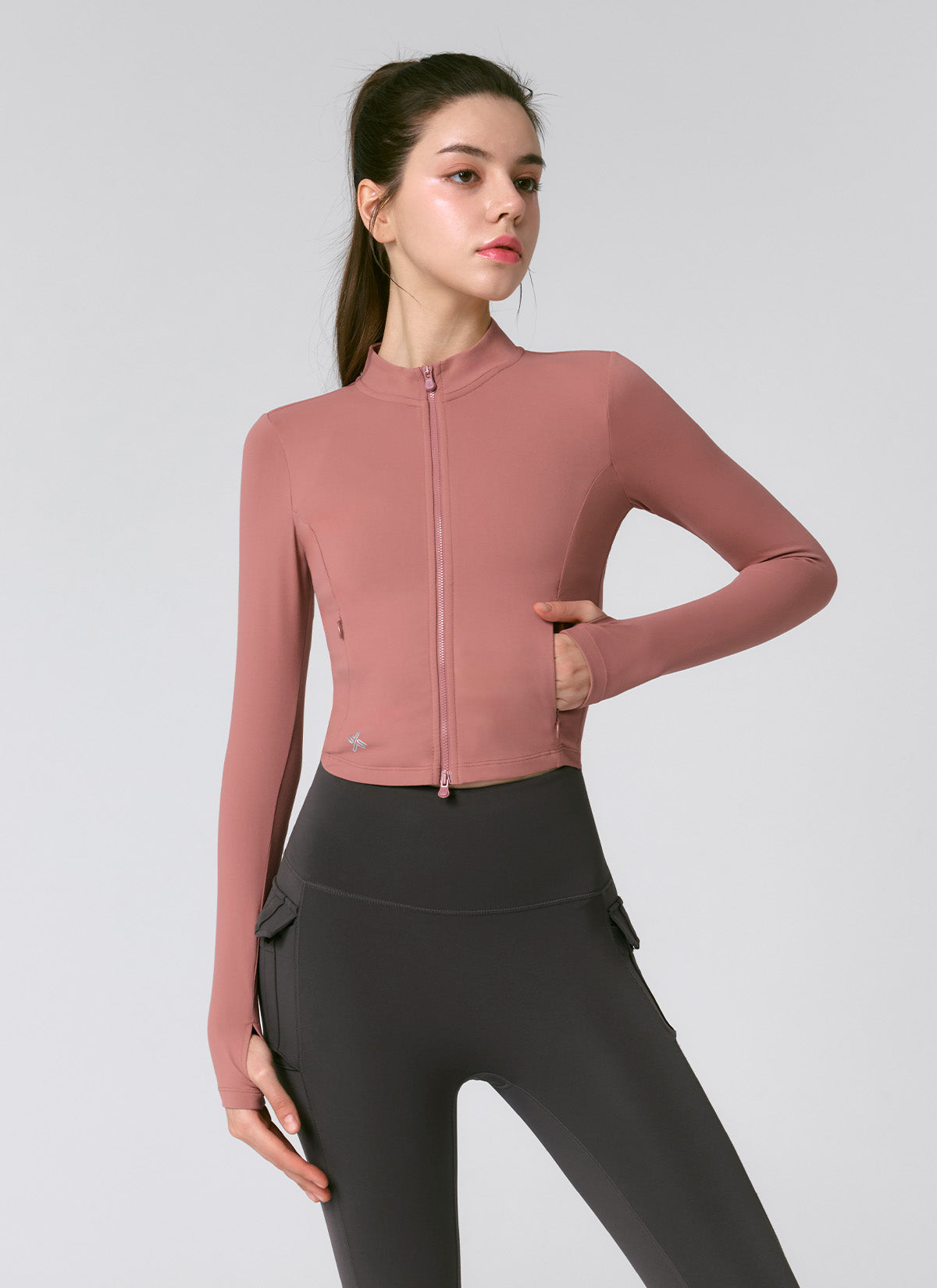 Slim Fit Cropped Zip-up Jacket