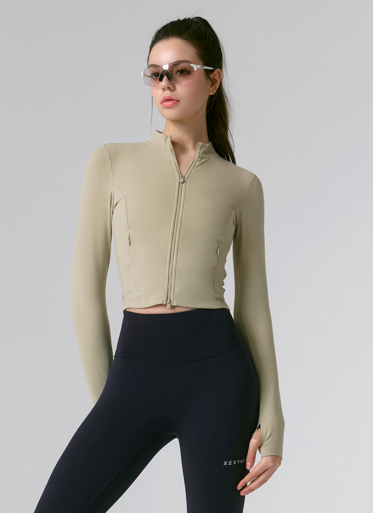 Slim Fit Cropped Zip-up Jacket