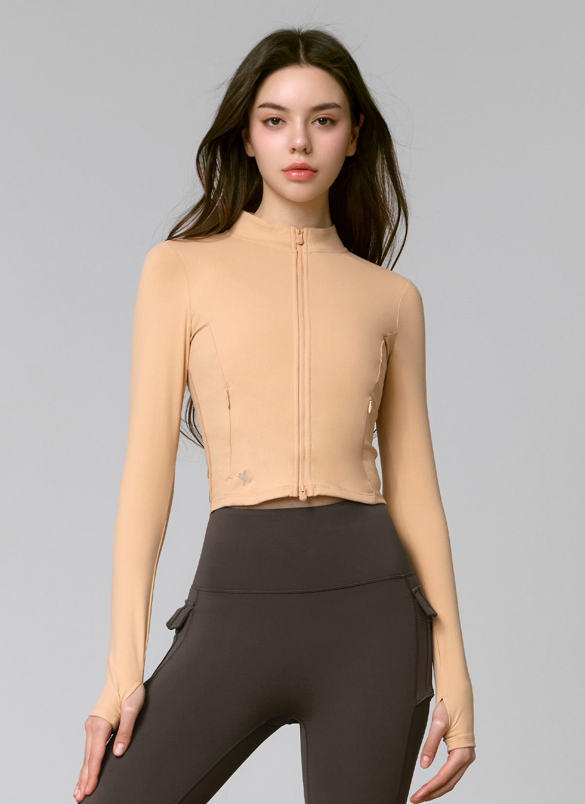 Slim Fit Cropped Zip-up Jacket