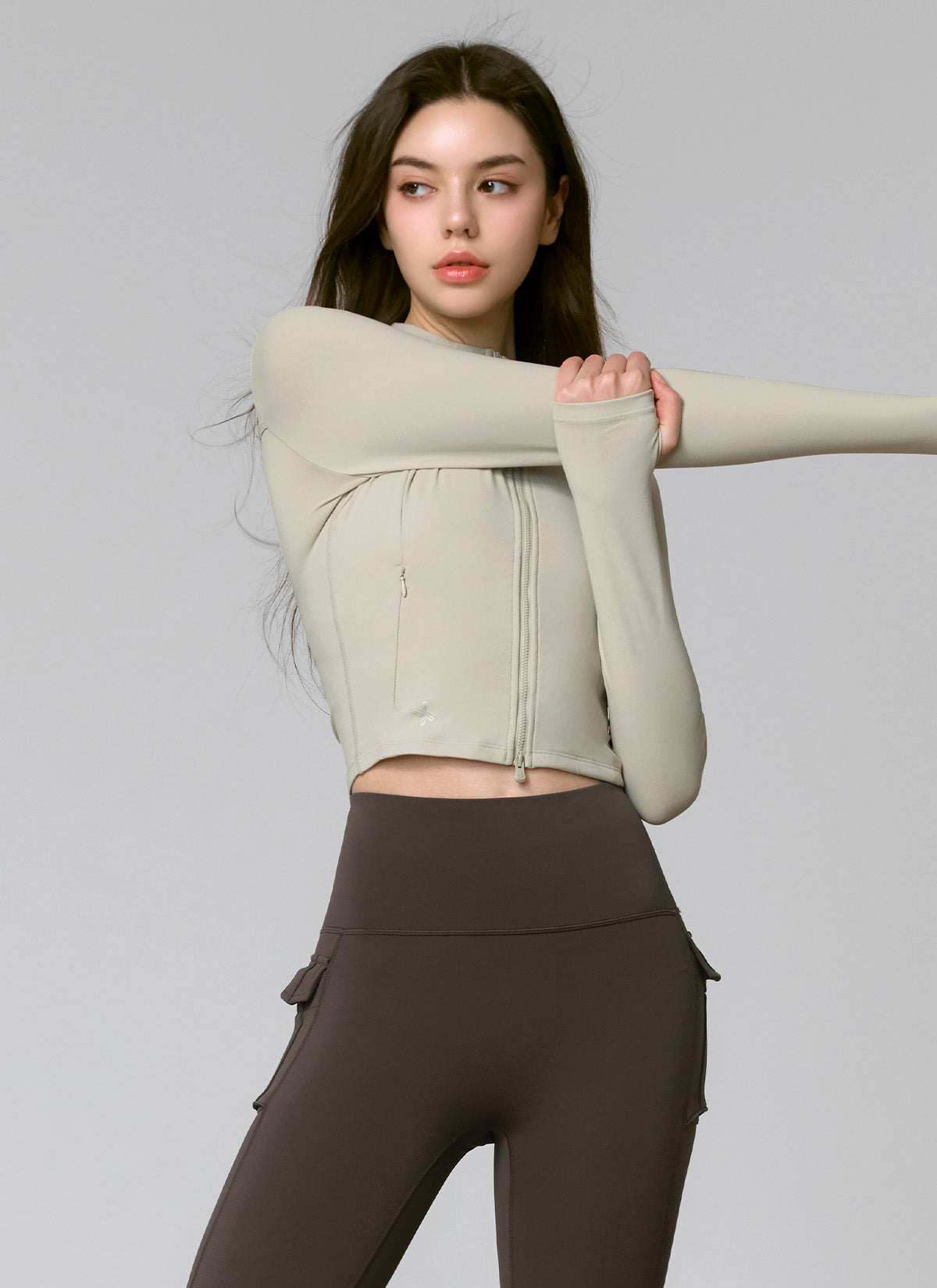 Slim Fit Cropped Zip-up Jacket