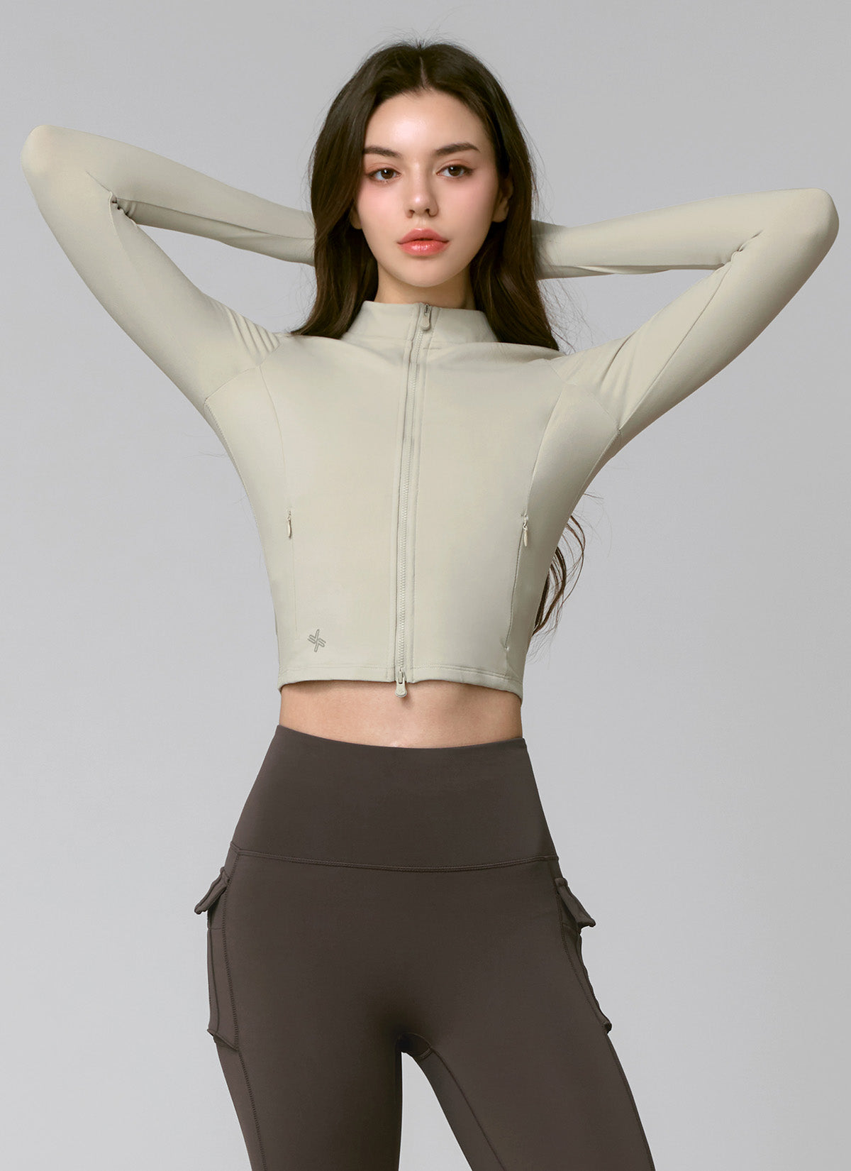 Slim Fit Cropped Zip-up Jacket