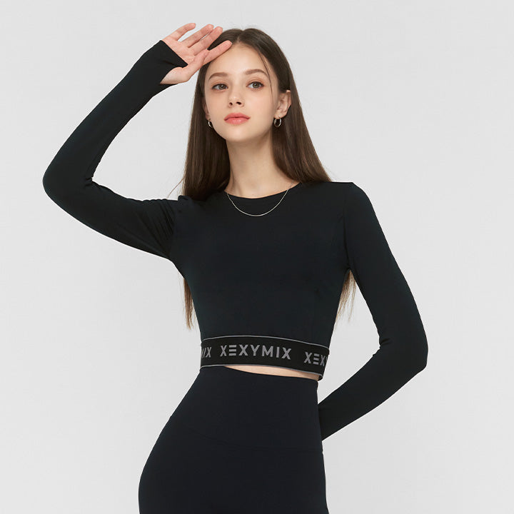 Logo Banding Crop Long Sleeve