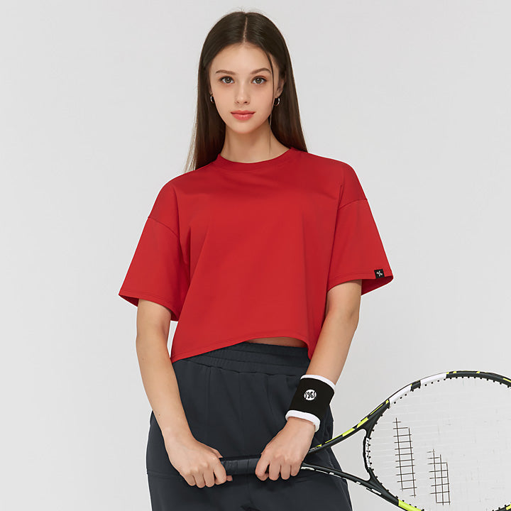 Cool Touch Basic Cropped T-shirts