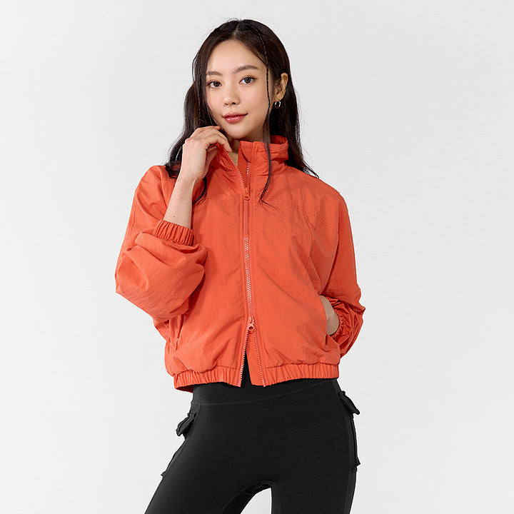 High Neck Dolman Crop Windbreaker