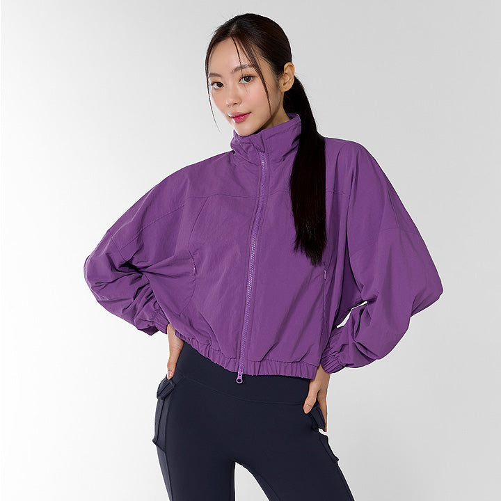 High Neck Dolman Crop Windbreaker