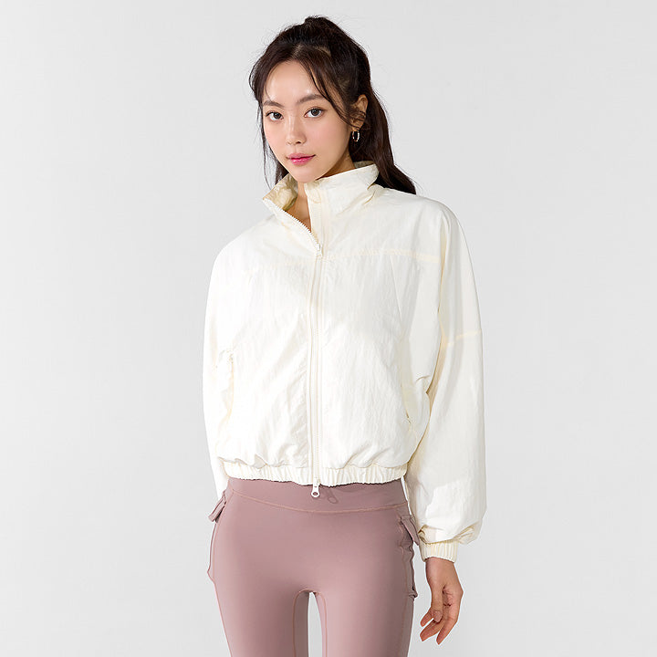 High Neck Dolman Crop Windbreaker