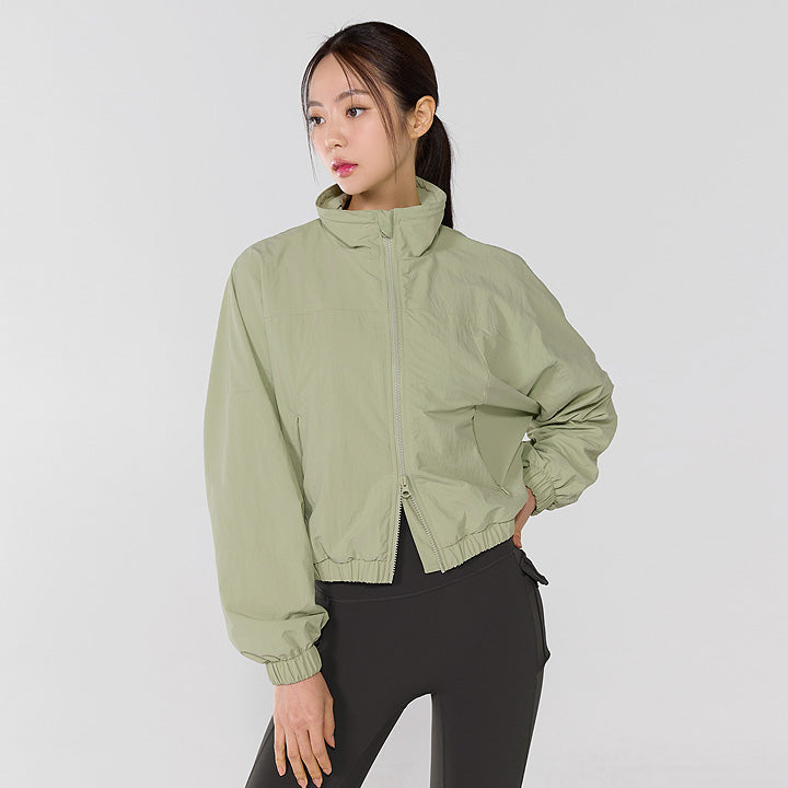 High Neck Dolman Crop Windbreaker