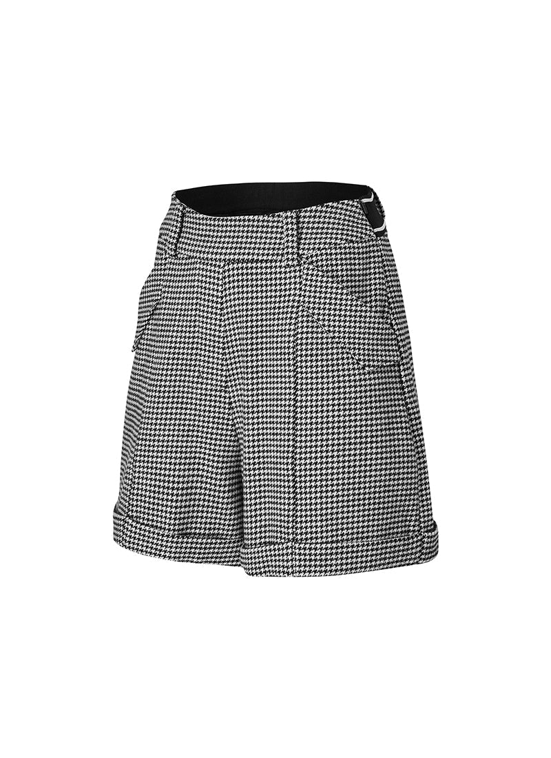 Houndstooth Turn-Up Shorts