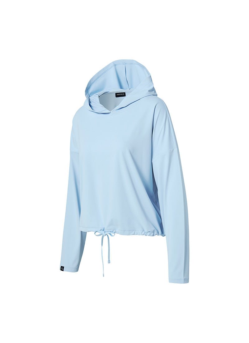 Daily Feather String Cropped Hoodie