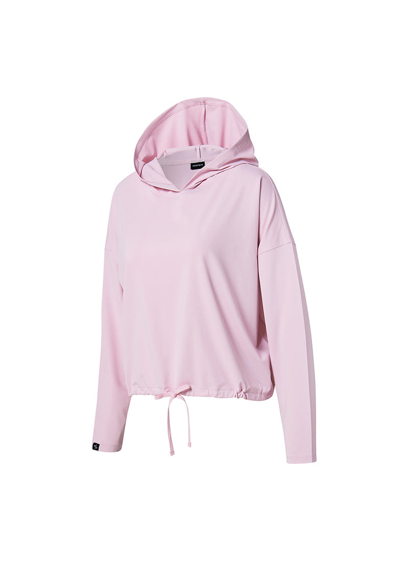 Daily Feather String Cropped Hoodie