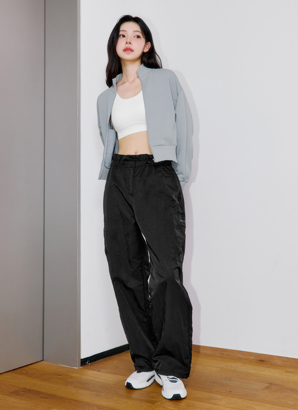 Woven String Cargo Wide Pants