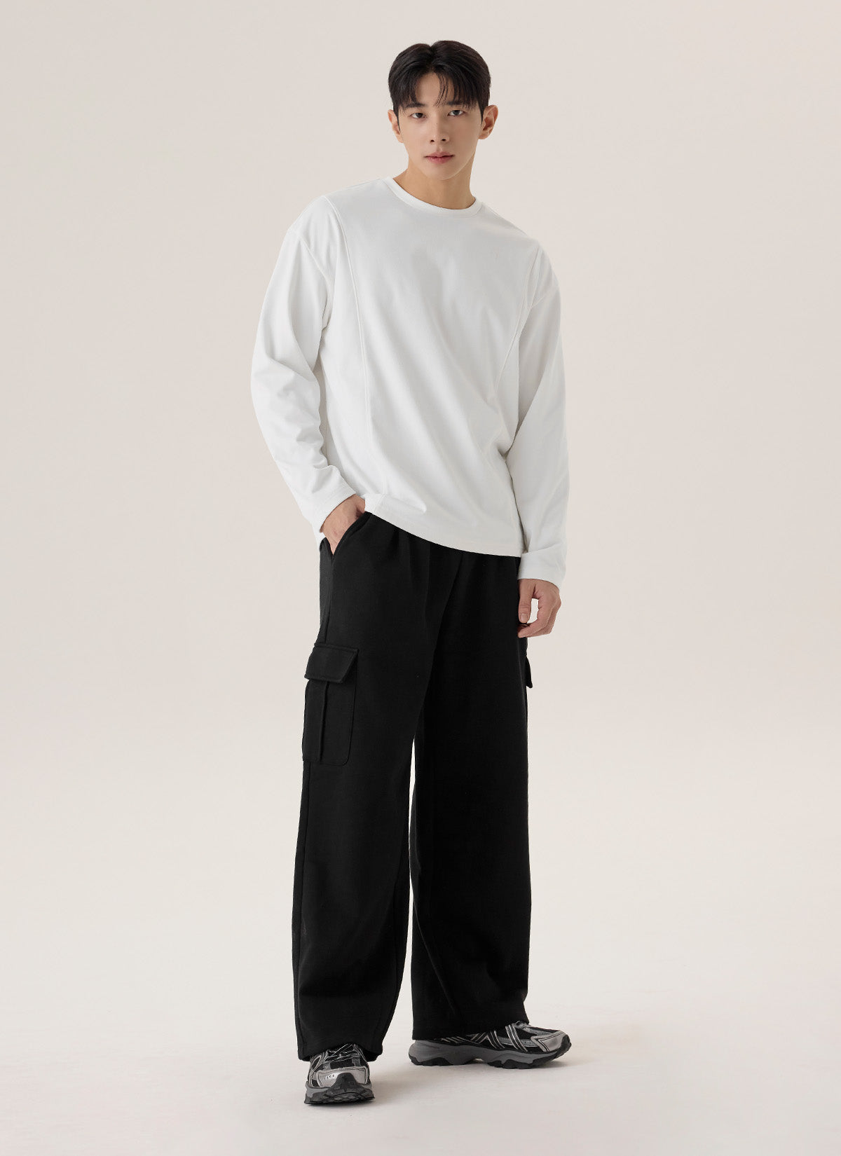 [DEX PICK] Fine Cotton Men’s Fleece Cargo Wide Pants