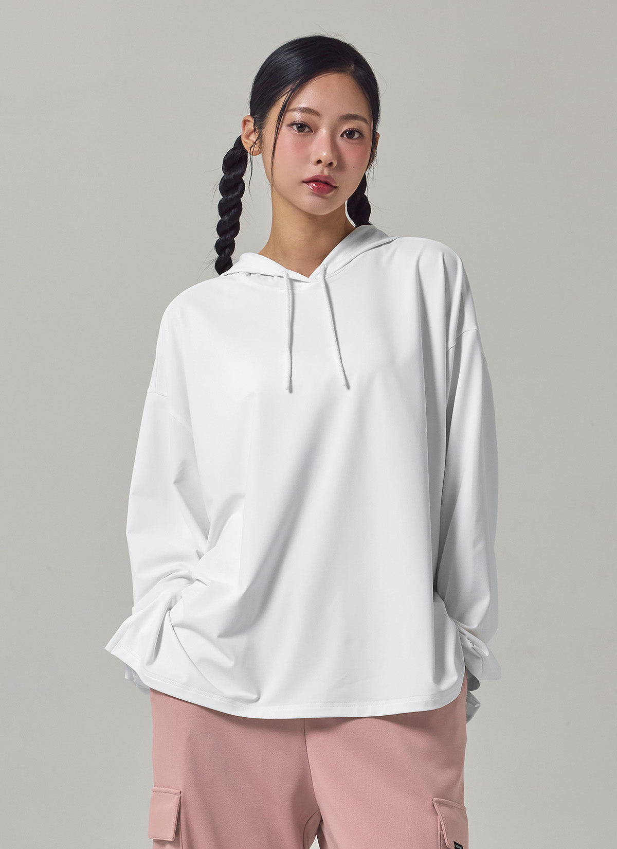 Medium Feather Oversized Hooded Long Sleeve