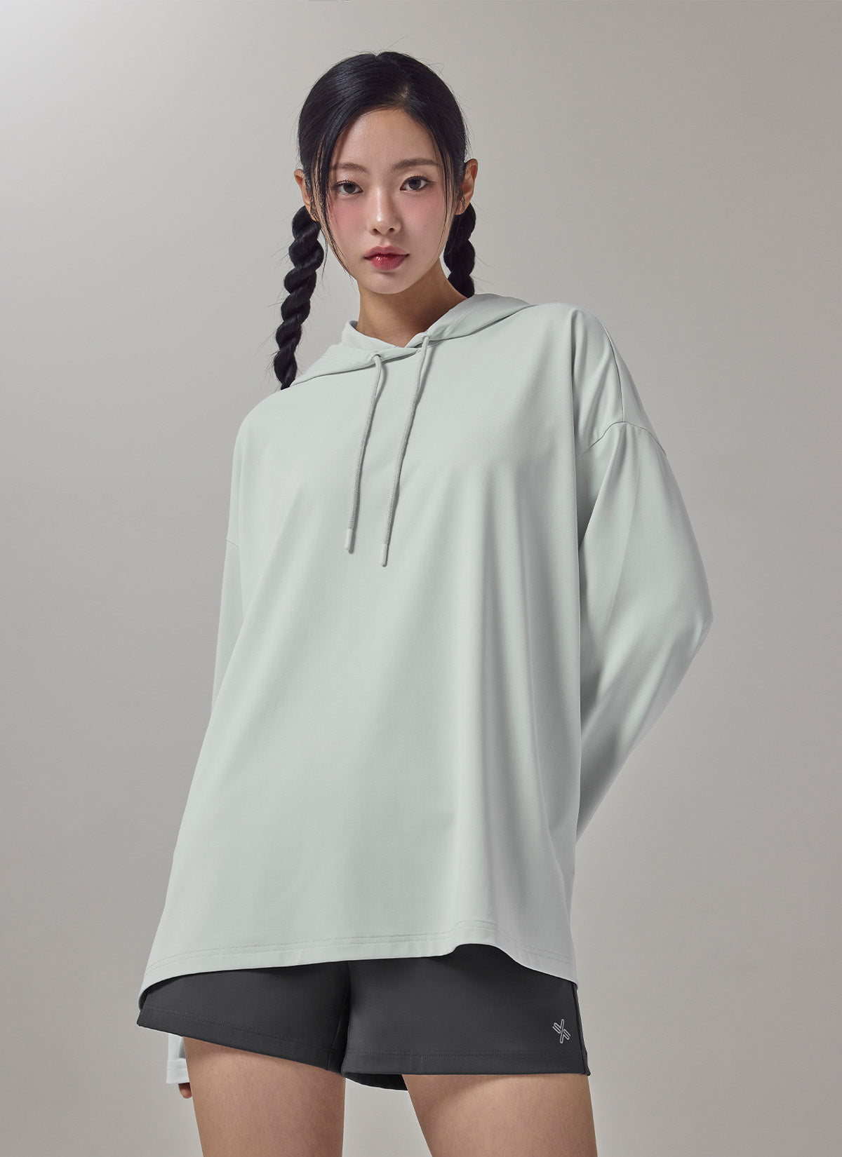 Medium Feather Oversized Hooded Long Sleeve