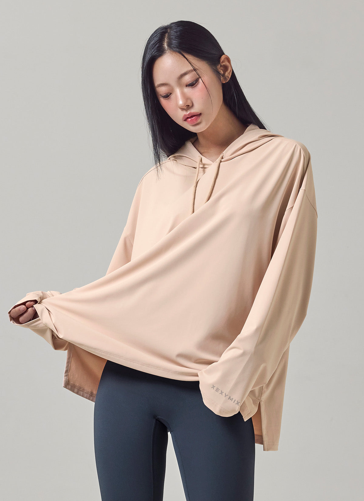 Medium Feather Oversized Hooded Long Sleeve