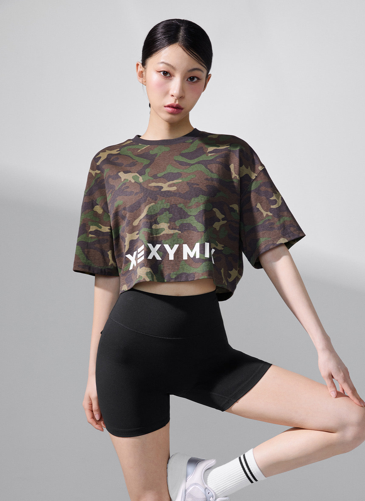 Camouflage Cropped Short Sleeve