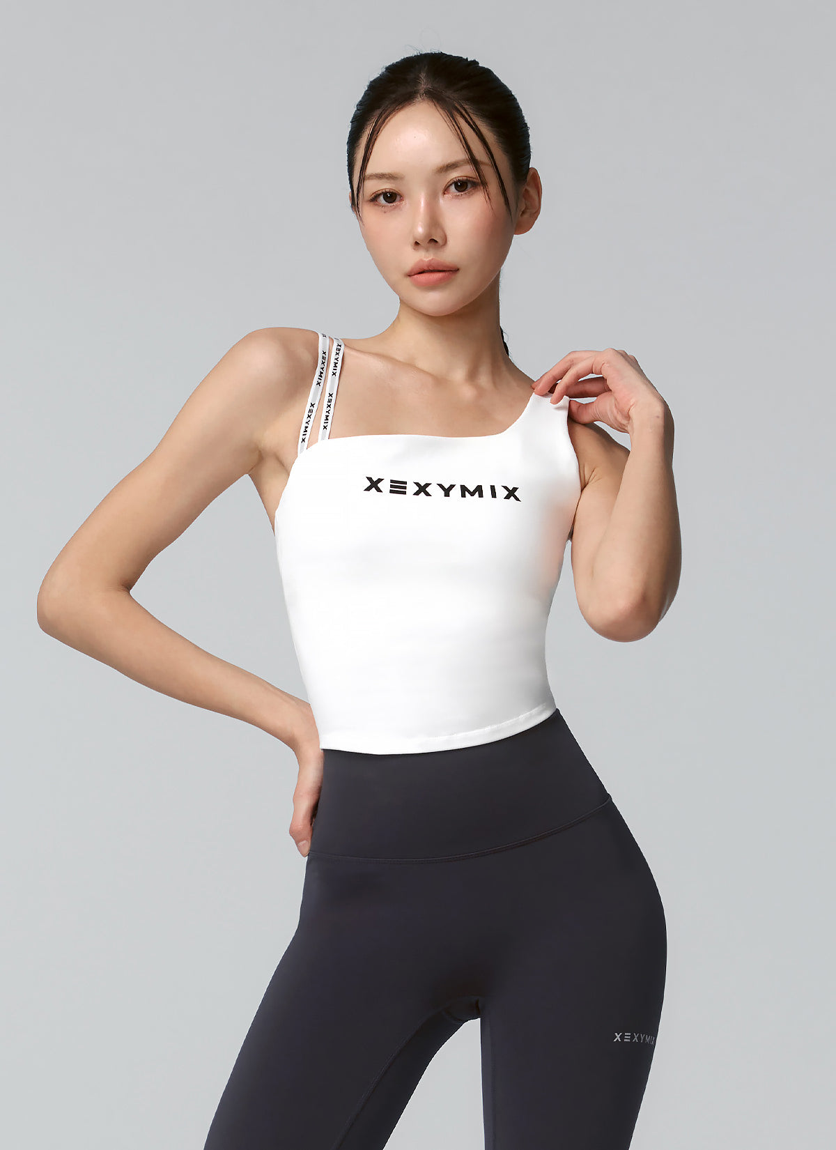 Unbalanced Logo Banding Cropped Top