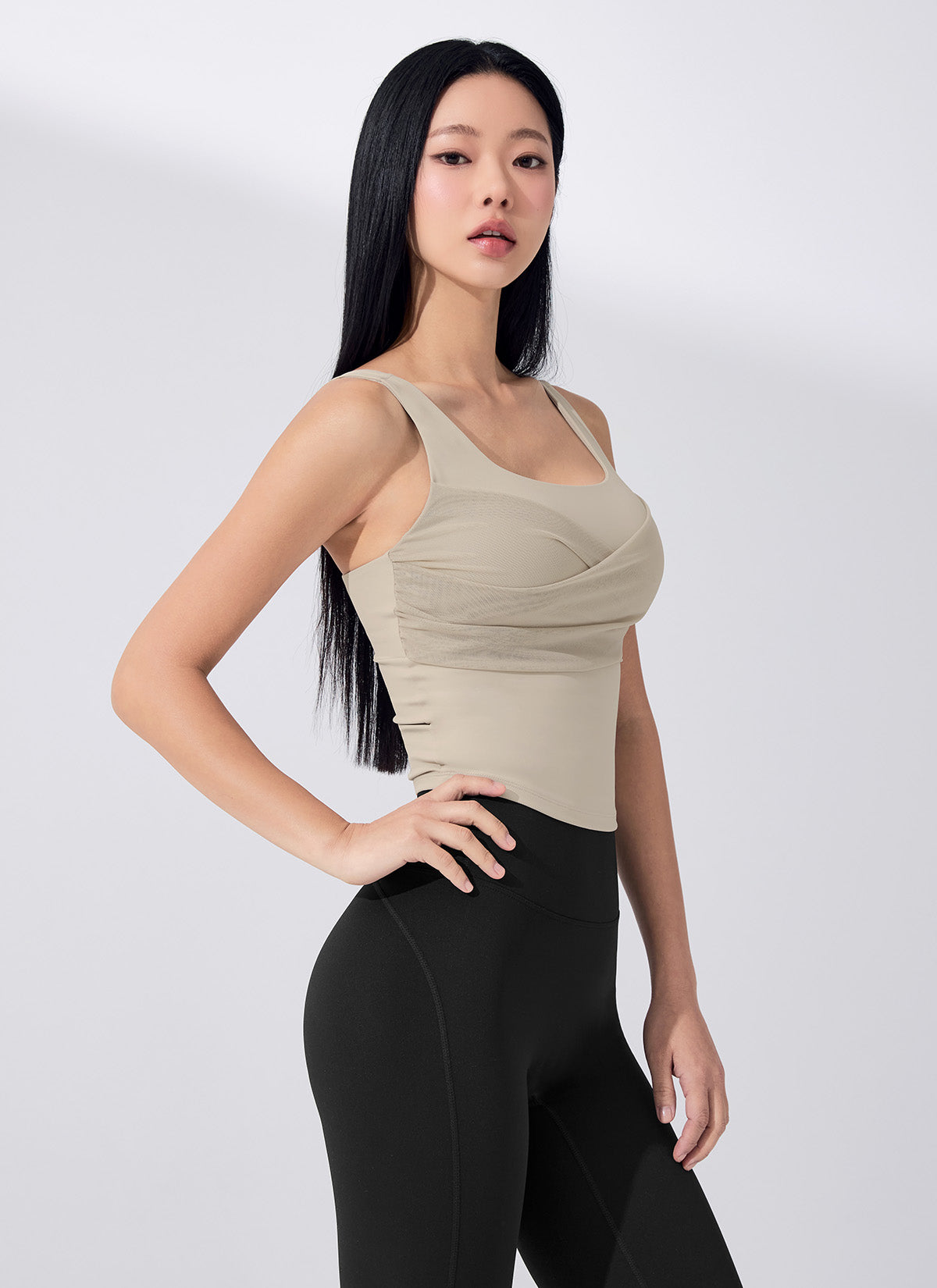 Black Label Power Rise Shirring Tank Top