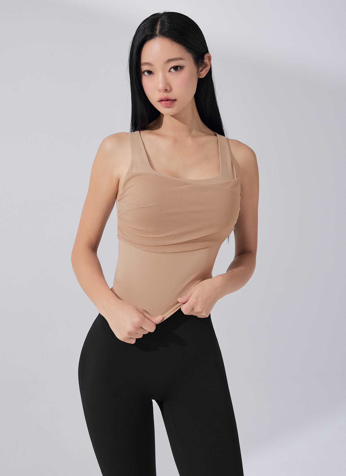 Black Label Power Rise Shirring Tank Top