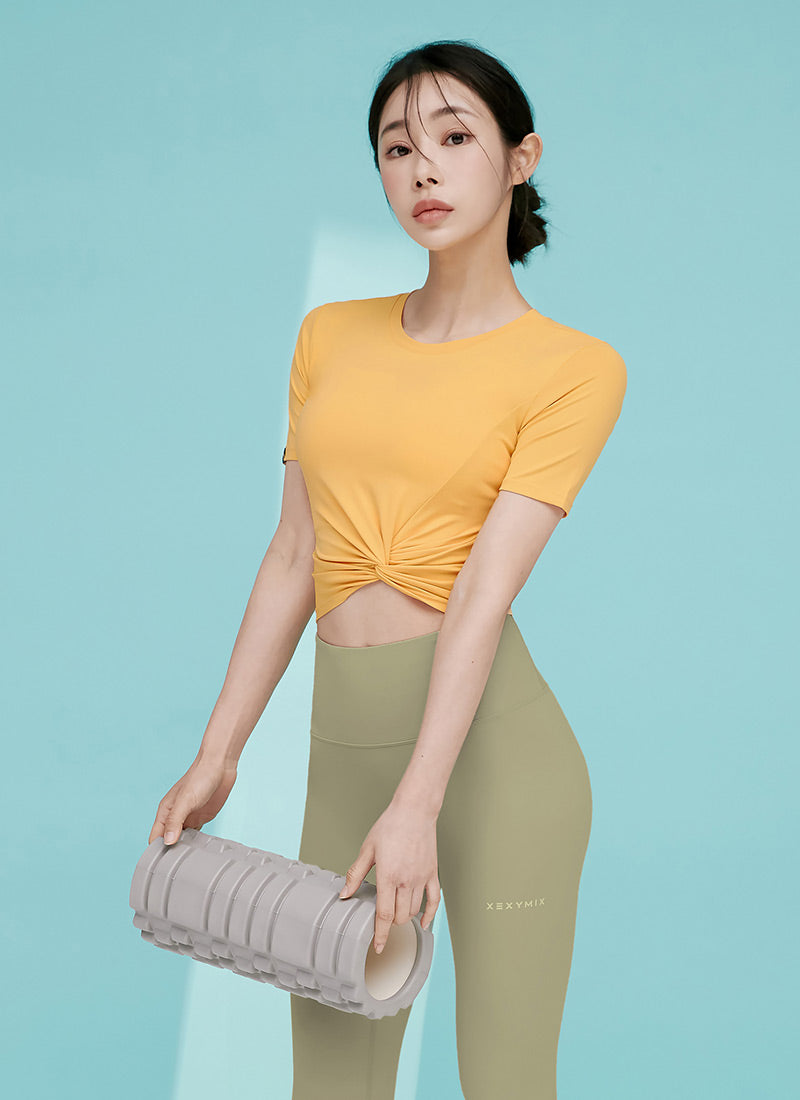Fresh Feather Twist Cropped Short Sleeve