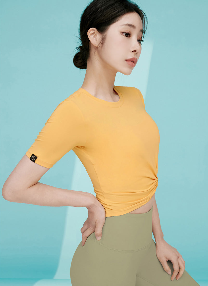 Fresh Feather Twist Cropped Short Sleeve