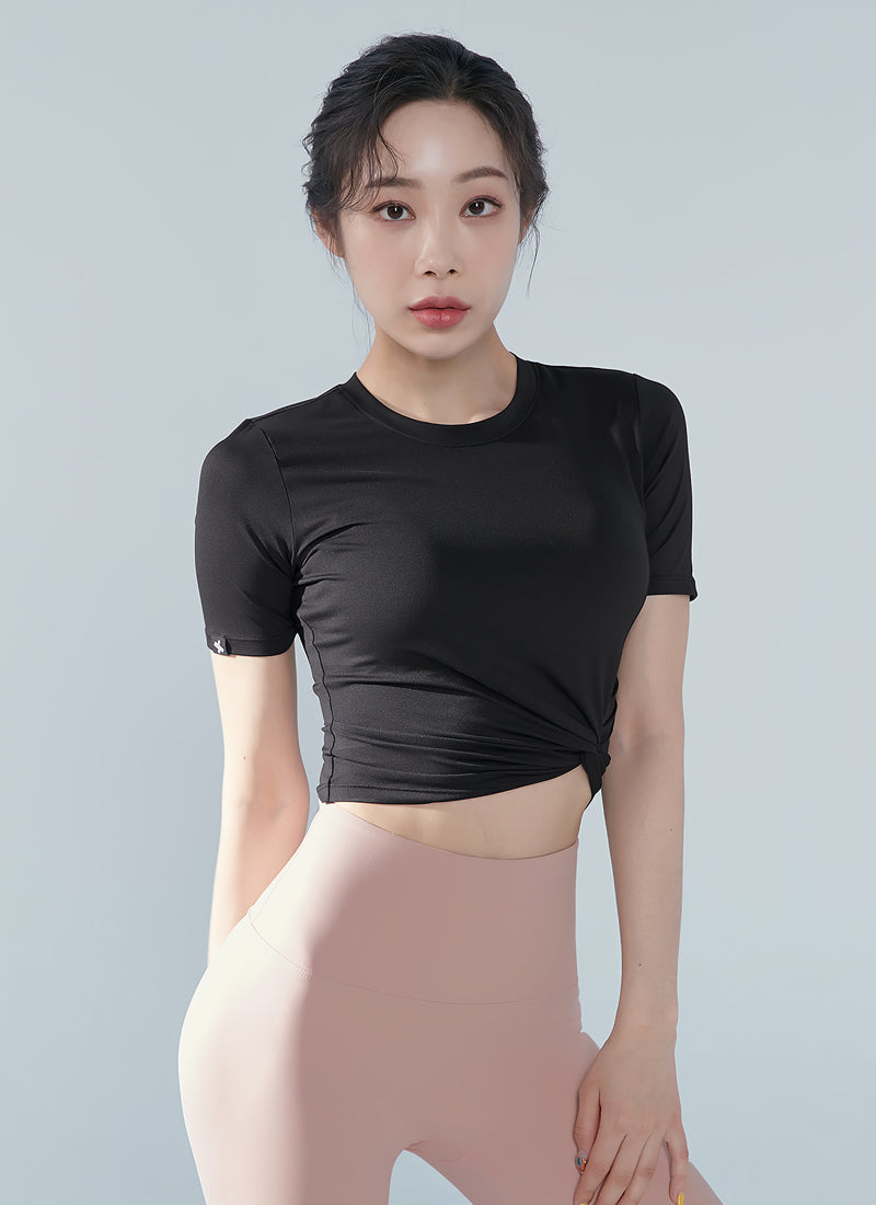 Fresh Feather Twist Cropped Short Sleeve