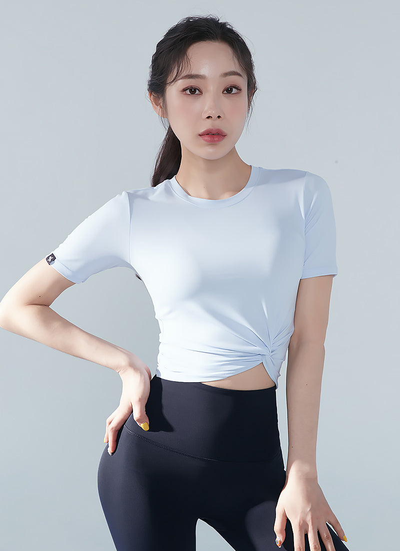 Fresh Feather Twist Cropped Short Sleeve