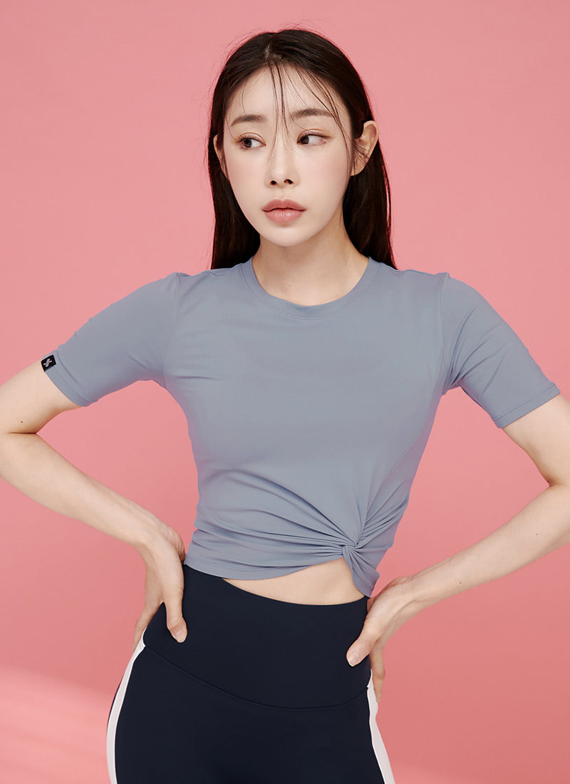 Fresh Feather Twist Cropped Short Sleeve
