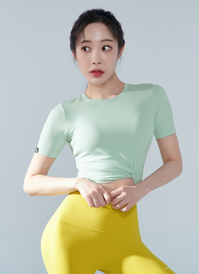 Fresh Feather Twist Cropped Short Sleeve