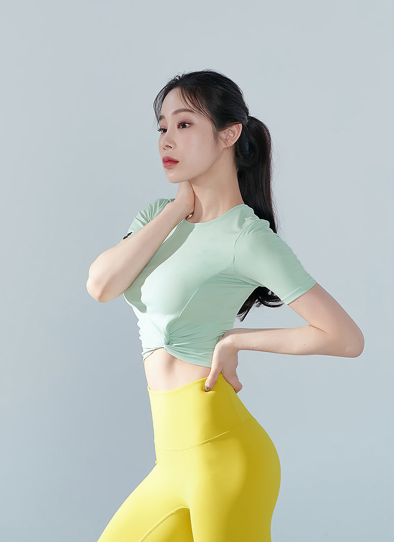 Fresh Feather Twist Cropped Short Sleeve