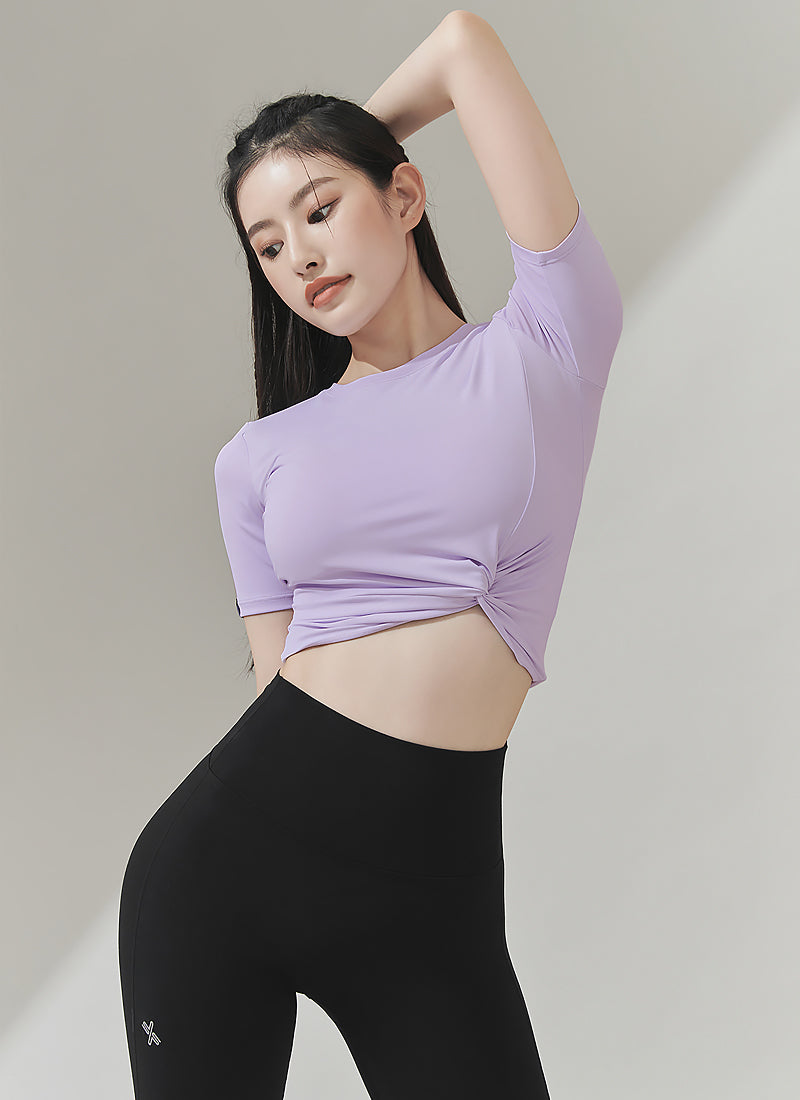 Fresh Feather Twist Cropped Short Sleeve