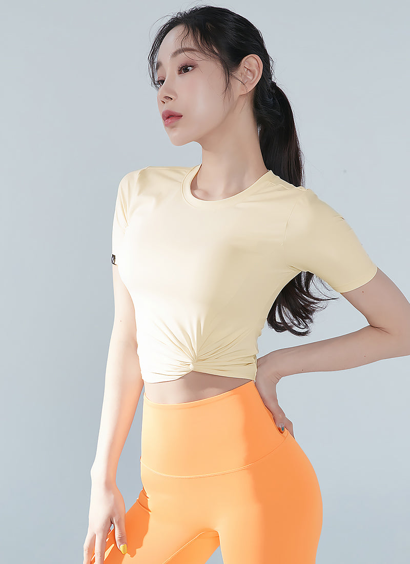 Fresh Feather Twist Cropped Short Sleeve